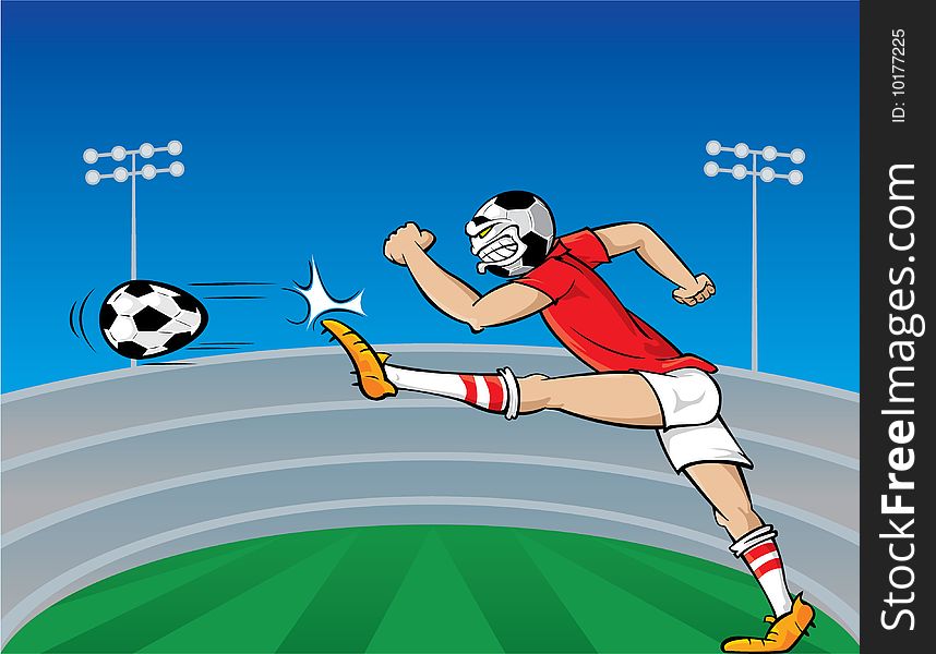 Soccer player cartoon