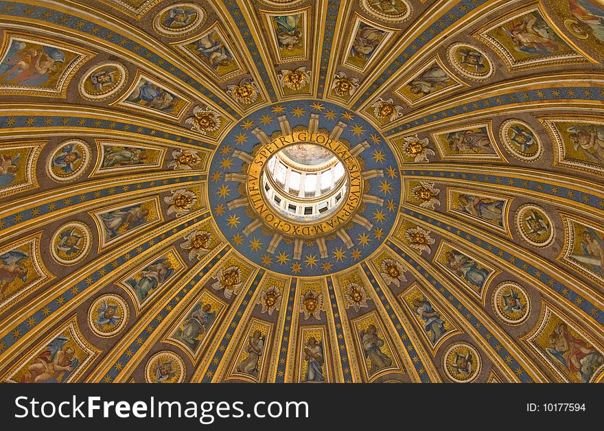 The dome of St. Peter's Church, in Rome, italy