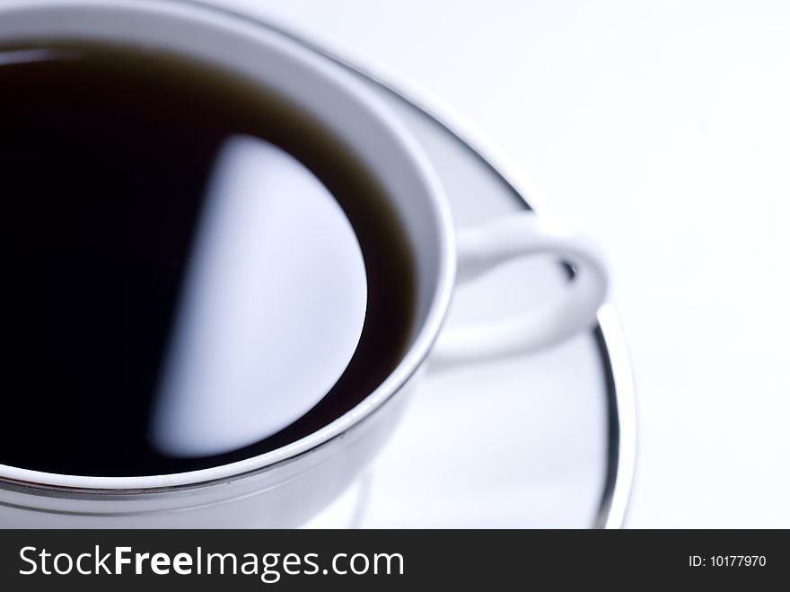 Morning coffee on white background