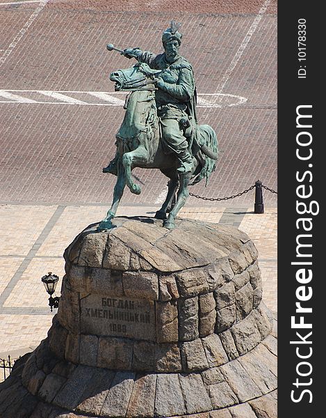 Aerial view of Kiev,Ukraine.Summer
Central area/ Bogdan Khmelnitskiy monument