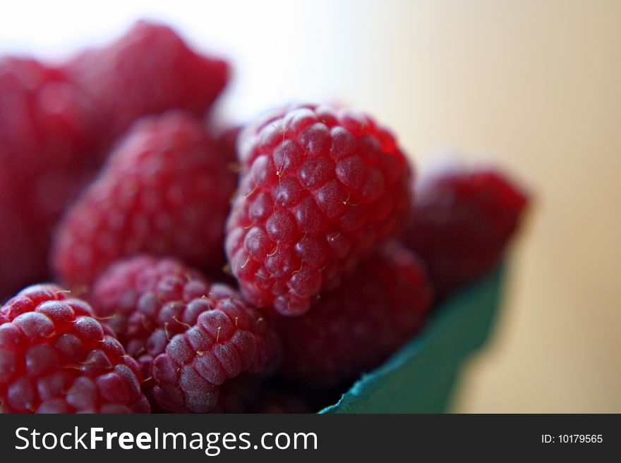 Bowl Of Red Raspberries