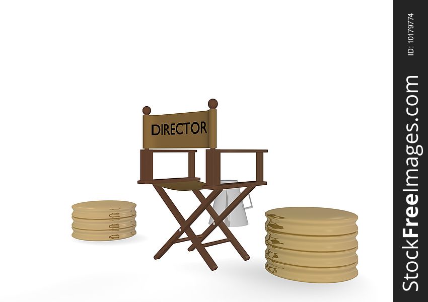 3d illustration of director chair