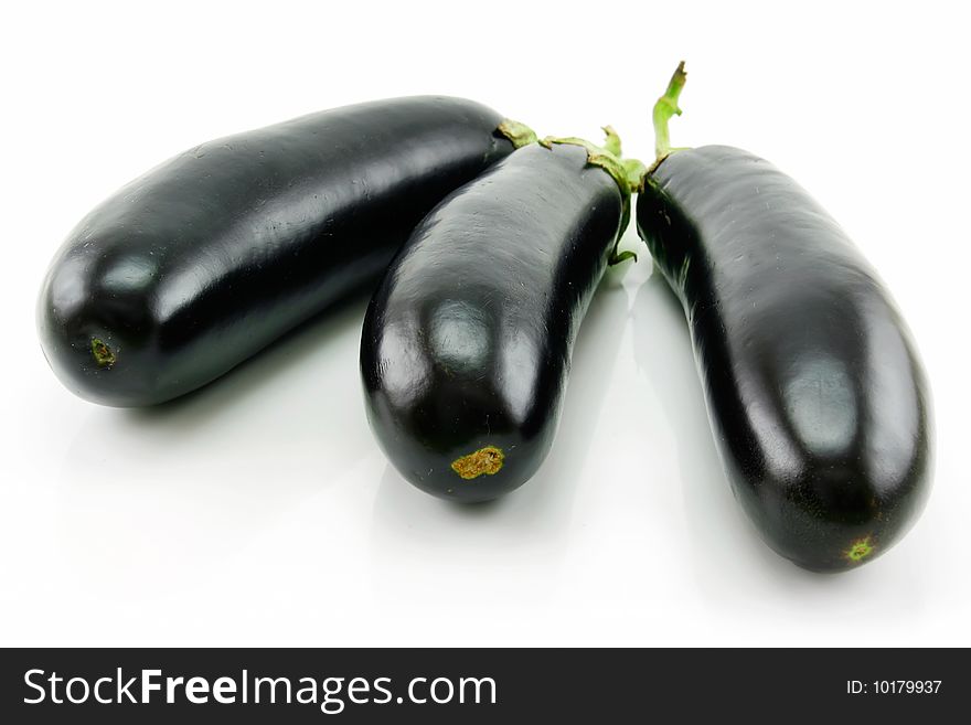 Ripe Aubergine Isolated on a White Background