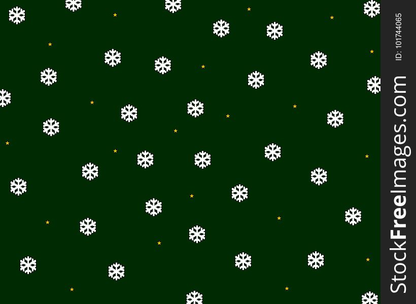 Christmas themed snowflake green pattern illustration