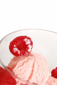 Bowl Of Fruity Ice Cream Close-ups Isolated Stock Image