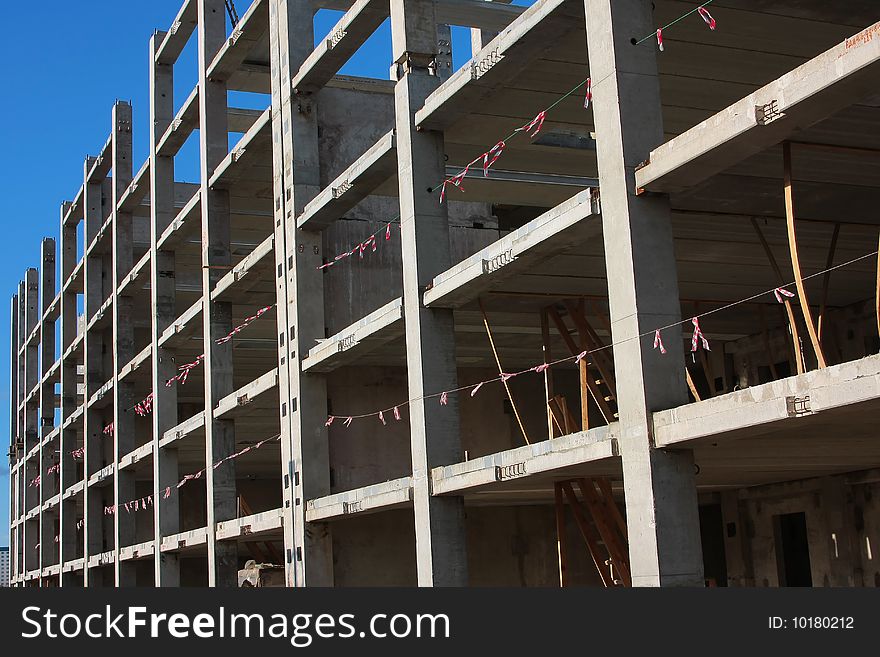 Fragment of not completed residential building. Fragment of not completed residential building