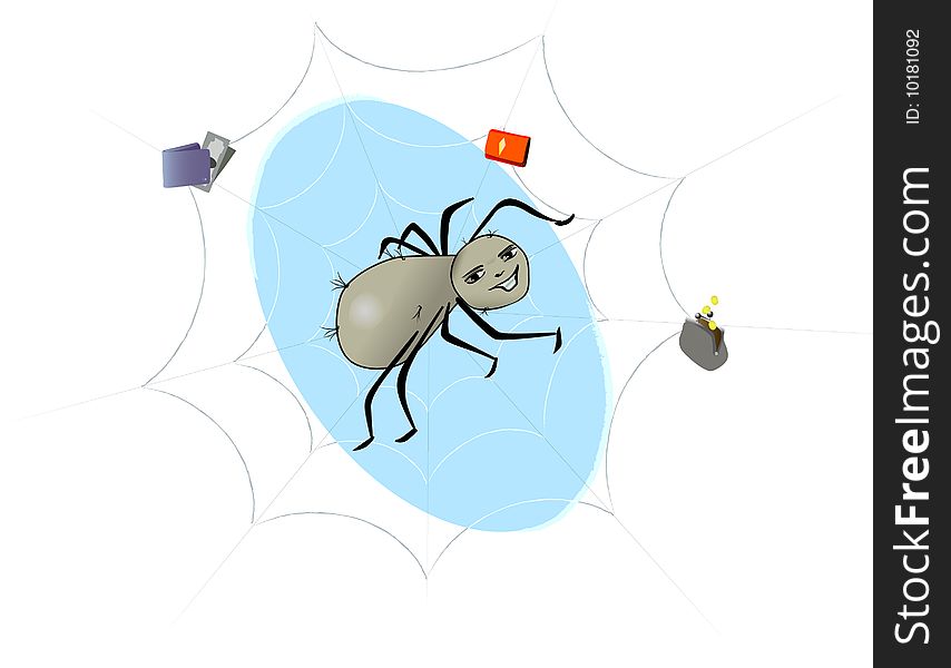 The Internet-spider supervises money on the Internet