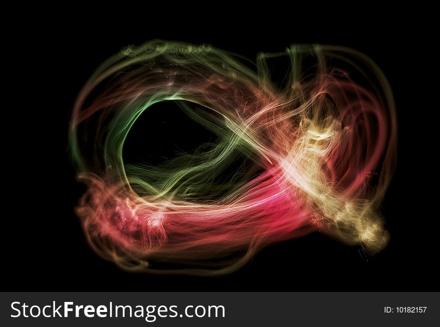 Light design element on black background