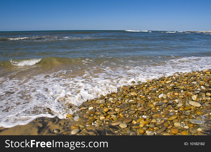 Beach and waves at the Atlantic ocean