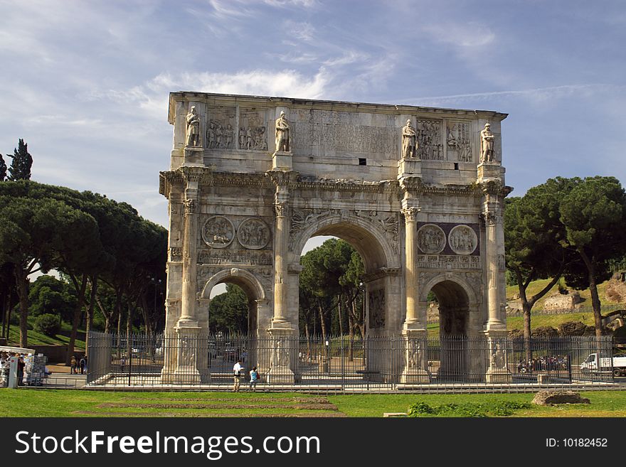 Titus  arch in roman forum, vertical. Rome, Italy. Titus  arch in roman forum, vertical. Rome, Italy.