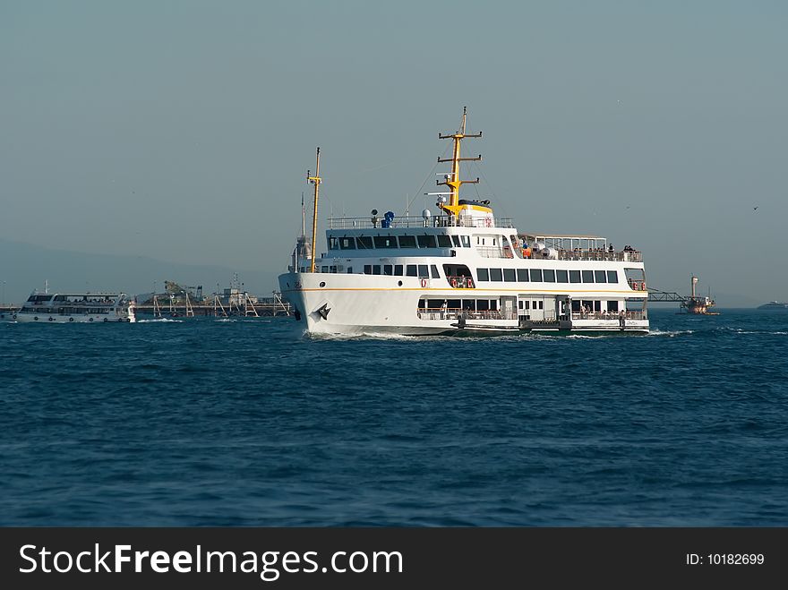 Ferryboat on Bosphorus Istanbul.Turkey.