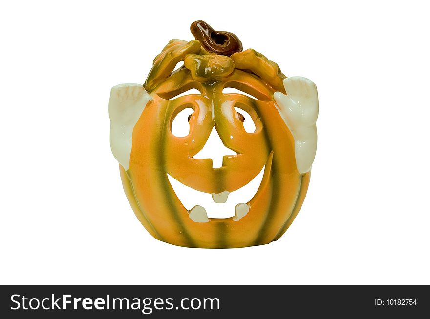 Halloween Pumpkin Ceramic Figurine