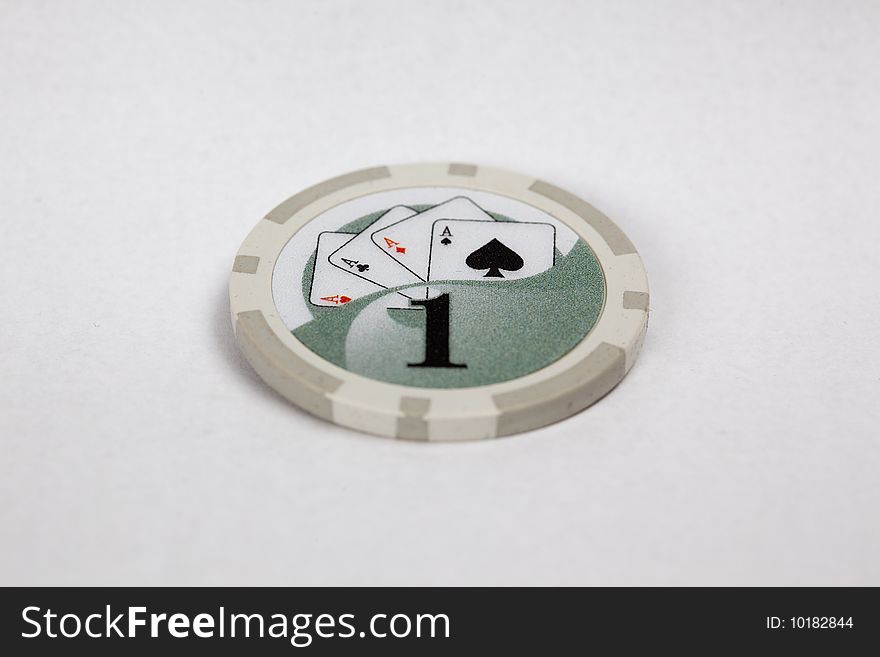 Poker chip with value 1