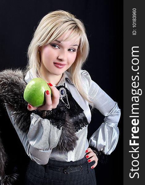 Girl with  apple