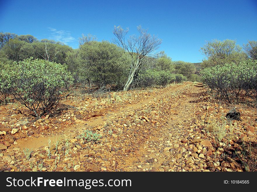 Road in the Red Centre - Australian desert. Road in the Red Centre - Australian desert.