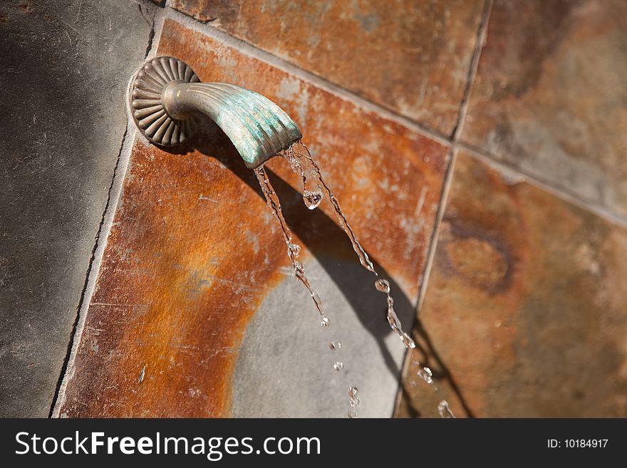 Stone Wall Fountain Abstract