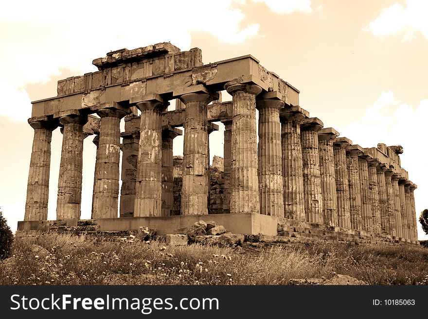 Old Italy, Greek temple in Selinute, Sicily