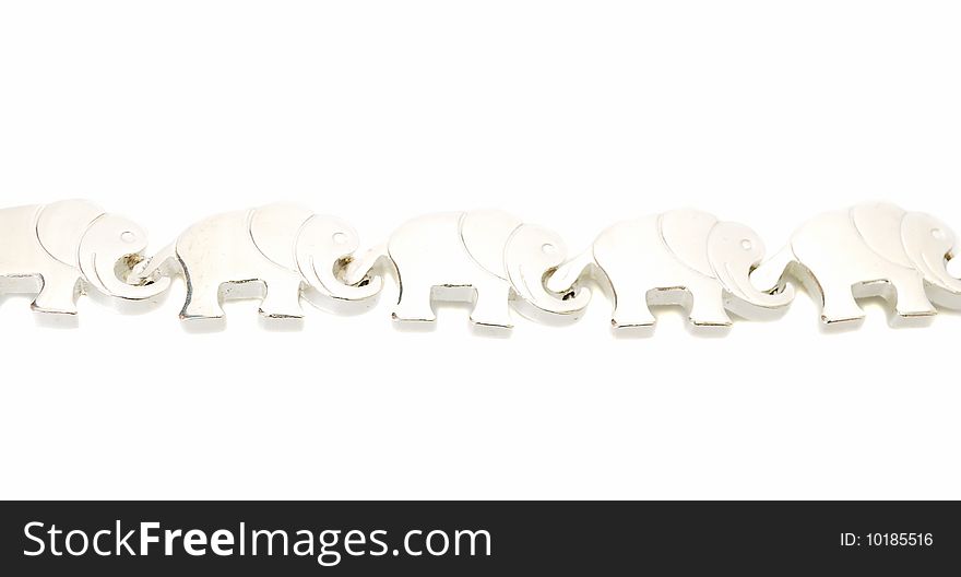 Line elephant bracelet on the white. Line elephant bracelet on the white.