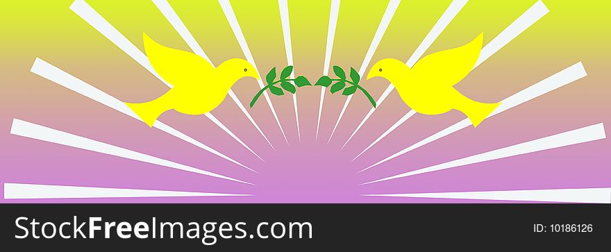 Travel web header with doves
