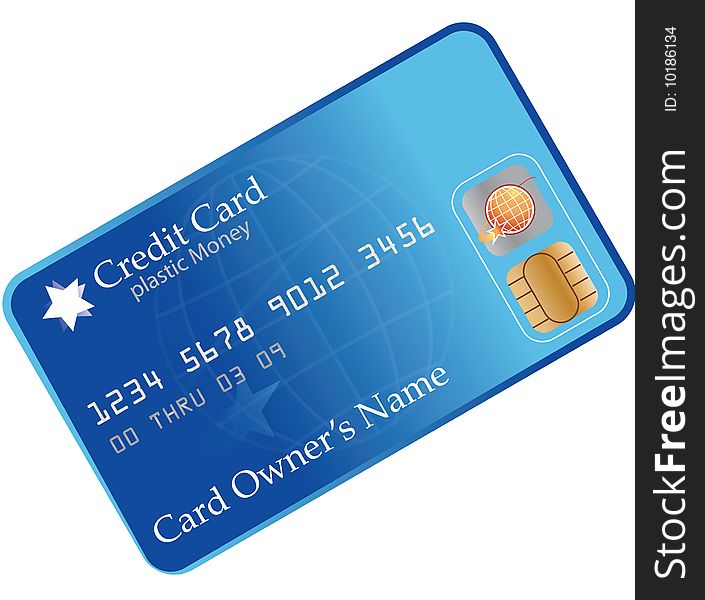 A beautiful blue colored debit or credit. A beautiful blue colored debit or credit