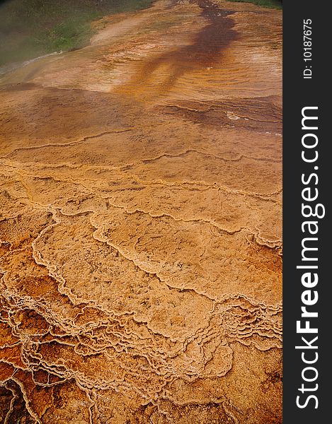 The Mammoth Hot Spring area in Yellowstone National Park in Wyoming