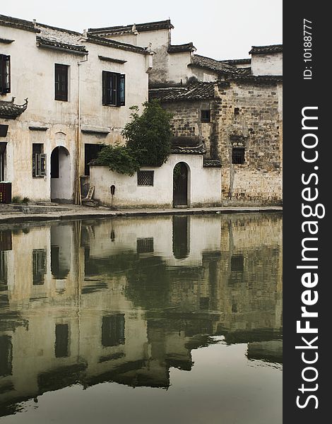 Hongcun Vllage, Houses Reflected On Water