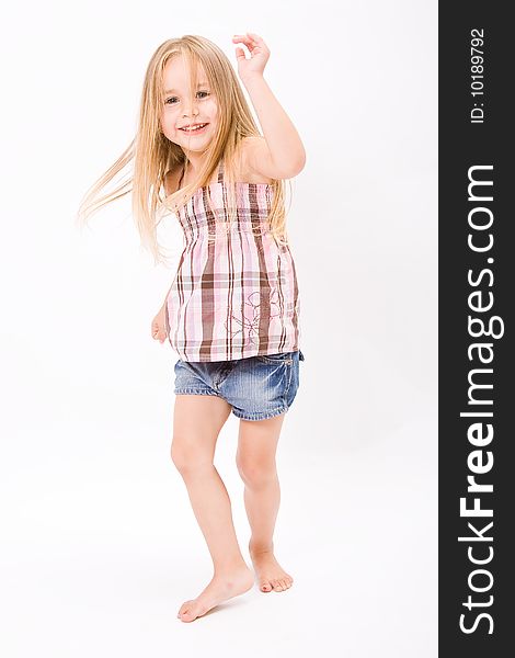 Beautiful little girl  with long blonde hair
