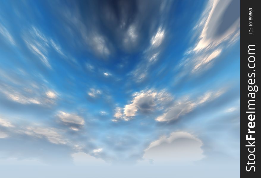 CG image of soft blue sky with cumulus clouds. CG image of soft blue sky with cumulus clouds