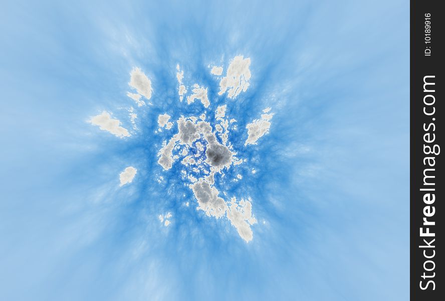 CG image of blue sky with cumulus clouds. CG image of blue sky with cumulus clouds