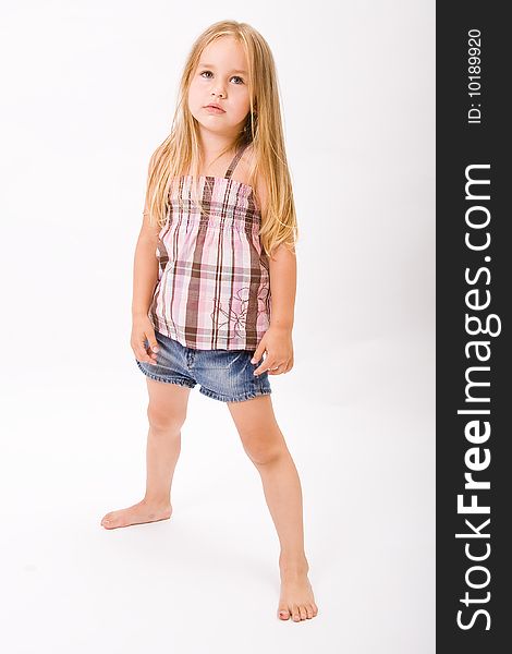 Beautiful little girl with long blonde hair