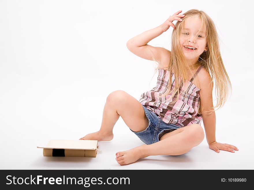 Beautiful little girl with long blonde hair