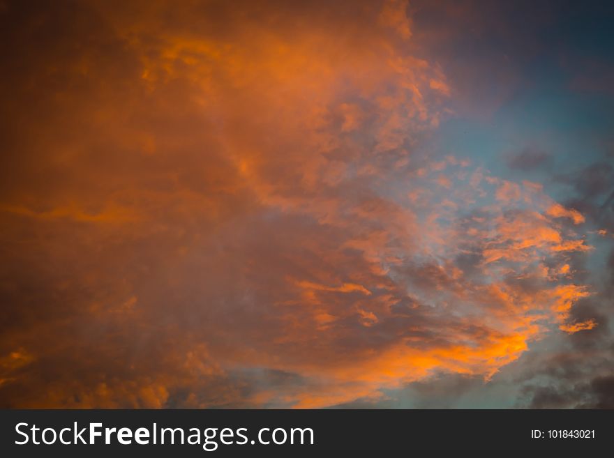 Summer sunset sky with clouds of red color. Summer sunset sky with clouds of red color.