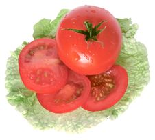 Tomato On Salad Leaf Stock Images Tomato On Salad Leaf Stock Images