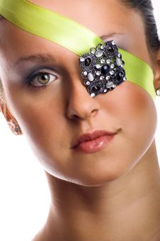 Woman With Jewel On Her Eye Stock Photos Woman With Jewel On Her Eye Stock Photos