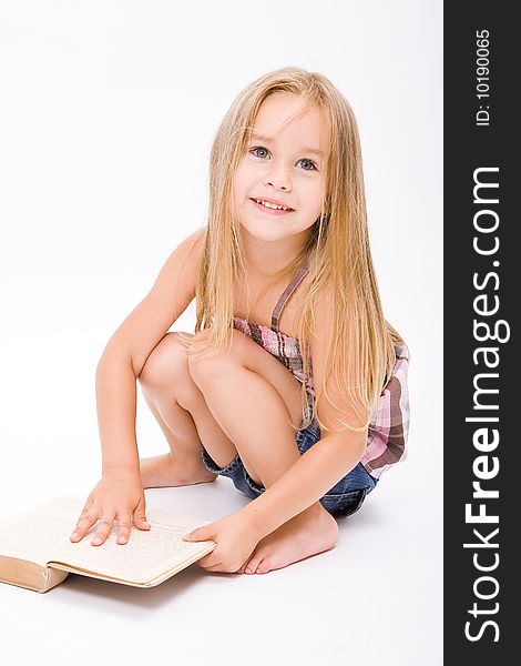 Beautiful little girl  with long blonde hair