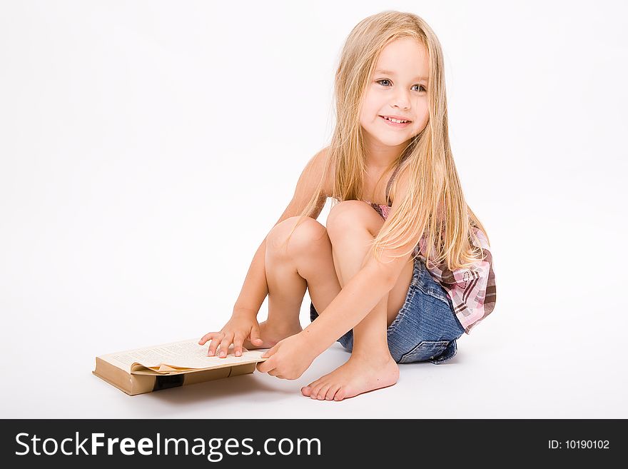 Beautiful little girl with long blonde hair