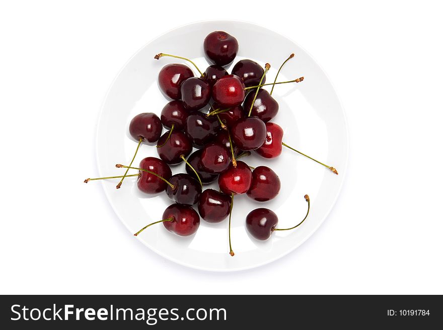 Plate With Cherries