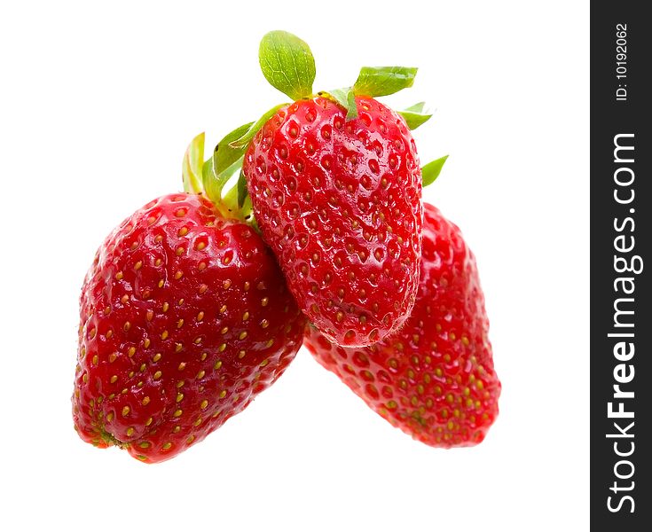 Close-up strawberry isolated on white