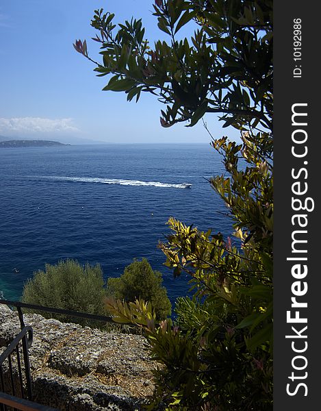 Beautiful seascape with boat in Monaco