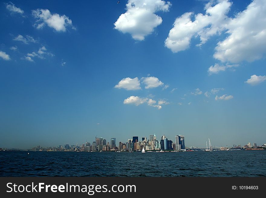 View at New York from the ocean