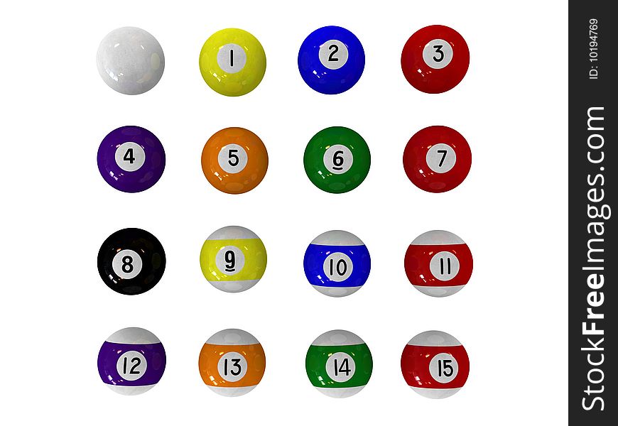 All pool balls made in 3d. All pool balls made in 3d