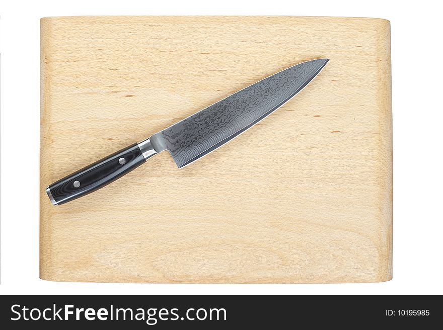 Kitchen Knife on Cutting Board