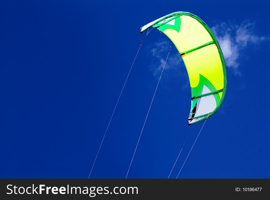 Kites sail flying in the blue sky