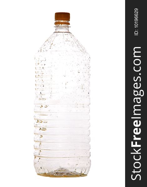 Recyclable empty plastic bottle isolated on white