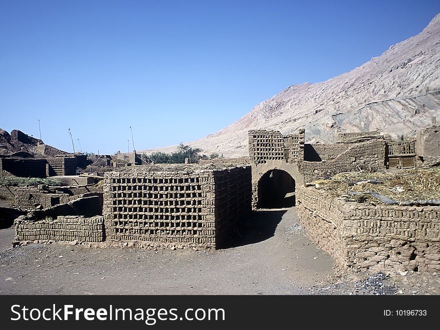 Very old village near Turpan Xinjiiang Province, China. Very old village near Turpan Xinjiiang Province, China