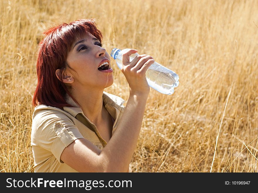 Woman enjoys water