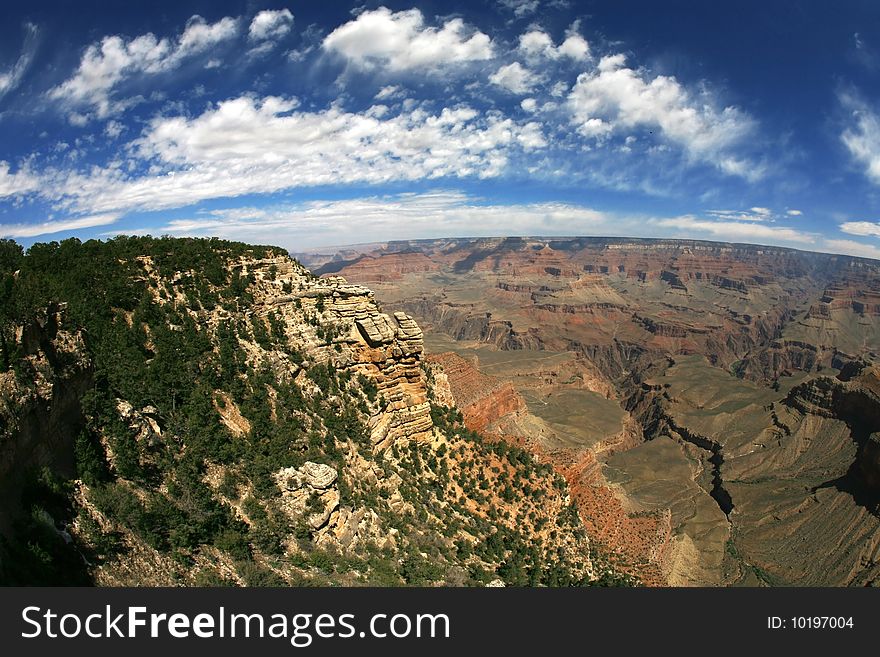 Grand Canyon and cloudy sky,  Arizona, USA