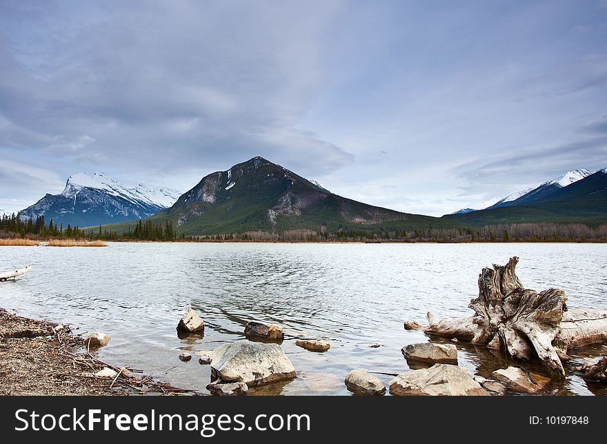 Mountain landscape of Banff National Park in Alberta, Canada