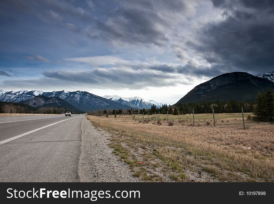 Mountain landscape of Banff National Park in Alberta, Canada