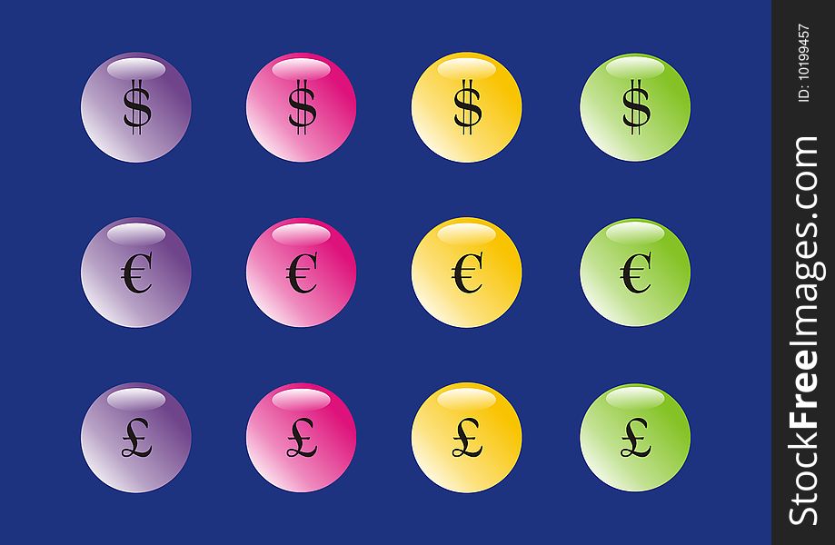 Colorful Money Buttons